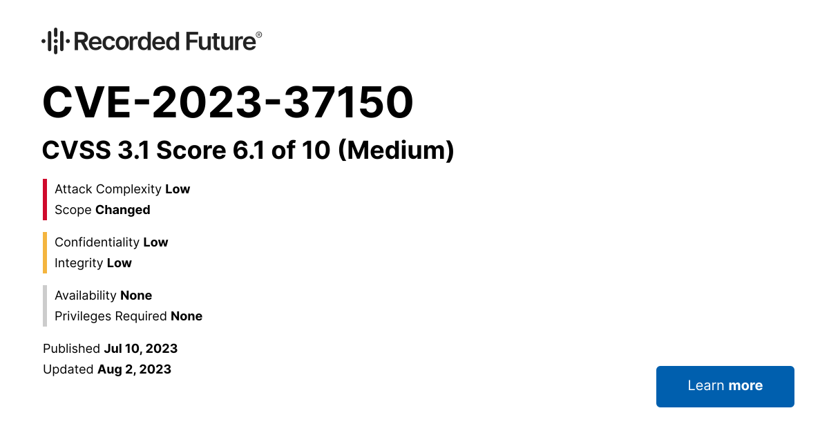 CVE 2023 37150 Description Impact And Technical Details
