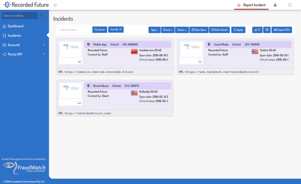 PhishPortal Incident Dashboard