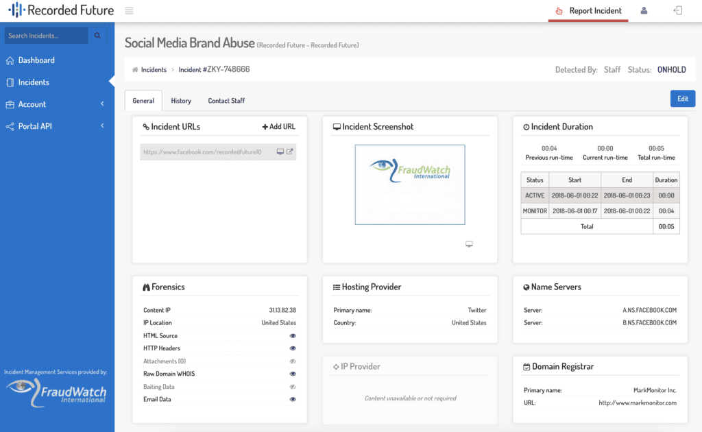 Tracking Incidents in PhishPortal Dashboard