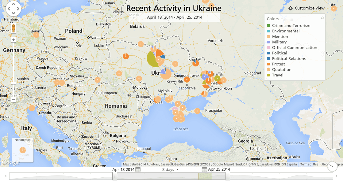 Map of Recent Activity in Ukraine
