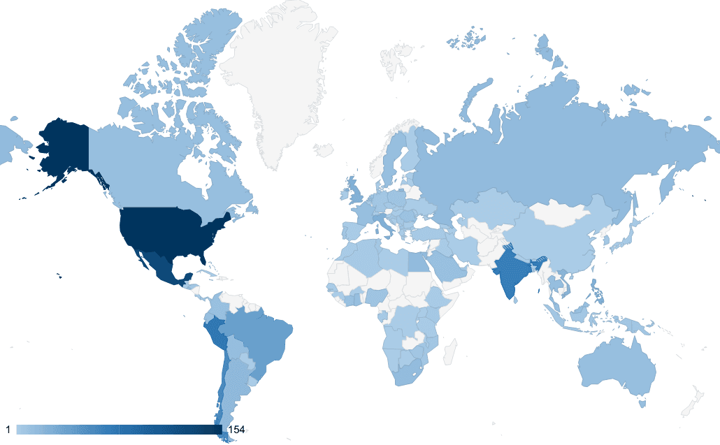 Geographical spread of Cisco